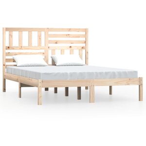 vidaXL Cadre de lit Bois de pin massif 120x200 cm