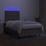 vidaXL Sommier à lattes de lit avec matelas et LED Taupe 120x200 cm