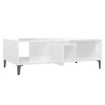vidaXL Table basse blanc brillant 103 5x60x35 cm bois d'ingénierie