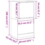 vidaXL Armoire à chaussures 2 tiroirs rabattables chêne sonoma