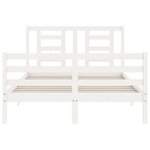 vidaXL Cadre de lit sans matelas blanc 140x190 cm bois massif