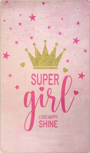 Tapis enfant Super Girl 80 x 150 cm - Rose