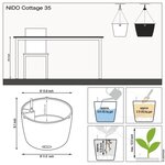 LECHUZA Jardinière suspendue NIDO Cottage 35 ALL-IN-ONE Granite