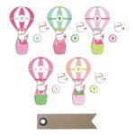 20 formes découpées Nounours Joséphine + 20 étiquettes kraft Fanion