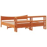 vidaXL Cadre de lit et tête de lit cire marron 180x200 cm bois de pin