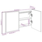 vidaXL Armoire à miroir à LED de bain chêne marron 80x12x45 cm