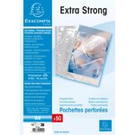 Sachet De 50 Pochettes Perforées Polypropylène Lisse Haute Qualité 9/100e - A4 - Cristal - X 20 - Exacompta