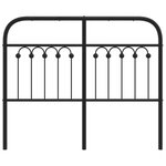 vidaXL Tête de lit métal noir 120 cm