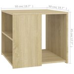 vidaXL Table d'appoint chêne sonoma 50x50x45 cm bois d'ingénierie