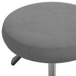 Chaise fauteuil siège pivotante de bureau informatique étude foncé velours gris 02_0024131