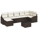vidaXL Ensemble de salle à manger de jardin 7 pièces avec coussins gris rattan poly