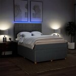 vidaXL Sommier à lattes de lit avec matelas Gris foncé 140x200cm Tissu