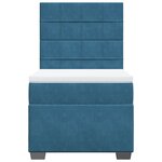 vidaXL Sommier à lattes de lit avec matelas bleu 90x190 cm velours