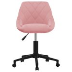 Vidaxl chaise pivotante de bureau rose velours