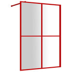 vidaXL Paroi de douche avec verre ESG transparent rouge 140x195 cm