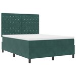 Lit Box Spring vidaXL avec Matelas Vert Foncé 160x200 cm Velours