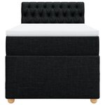 vidaXL Sommier à lattes de lit avec matelas Noir 90x190 cm Tissu