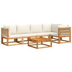 vidaXL Salon de jardin avec coussins 6 Pièces bois d'acacia solide