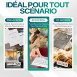 ACROPAQ 100 Feuilles plastifieuse A4 80 microns- Avec 100 pochettes de Plastification- Standard- Brillantes- Coins arrondis