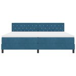 Lit à ressort vidaXL avec matelas et LED bleu foncé 200x200 cm en velours