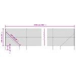 vidaXL Clôture à mailles losangées avec ancrage argenté 1 4x25 m