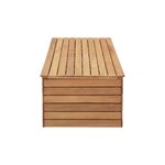 Coffre de jardin 190L en bois exotique d'eucalyptus FSC - 190 L - 48,5 x 109,5 x 37 cm - Avec roulettes -  Effet Teck