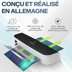 ACROPAQ Plastifieuse A4 80-125 microns- Bouton anti-bourrage Avec 15 Feuilles Plastifieuses-Economie 75  Energie