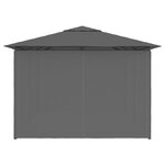 vidaXL Tonnelle de jardin avec rideaux 4 x 3 m Anthracite
