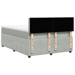 vidaXL Sommier à lattes de lit et matelas Gris clair 140x190cm Velours