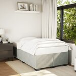 vidaXL Cadre de lit gris clair 120x190 cm velours
