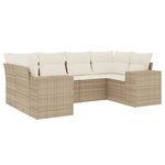 vidaXL Salon de jardin avec coussins 6 Pièces beige résine tressée