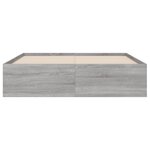 vidaXL Cadre de lit avec tiroirs sans matelas sonoma gris 135x190 cm