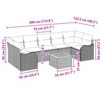 Ensemble de Canapés de Jardin de 8 pièces avec Coussins Beige Poly Rattan Acacia