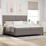 vidaXL Lit Box Spring avec Matelas Taupe 200x200 cm Tissu