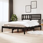 vidaXL Cadre de lit noir 150x200 cm très grand bois de pin massif