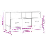 vidaXL Meuble TV Blanc brillant 102x36x50 cm Bois d'ingénierie