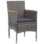 vidaXL Ensemble à dîner de jardin 3 Pièces Gris Résine tressée et acacia