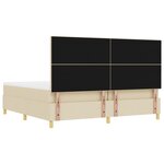 Lit Box Spring vidaXL avec Matelas & Banc Crème 200x200 cm Tissu