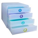 Module De Classement Pop-box 4 Tiroirs Chromaline - Couleurs Assorties - Exacompta