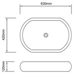 vidaXL Lavabo de salle de bain avec mitigeur Céramique Ovale Blanc