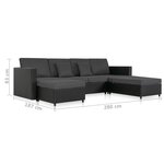 vidaXL Canapé-lit extensible à 4 places Similicuir Noir