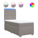vidaXL Sommier à lattes de lit avec matelas Taupe 90x190 cm Tissu
