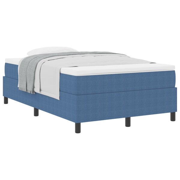 vidaXL Lit à ressorts avec matelas bleu 120x200 cm tissu côtelé