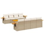 vidaXL Salon de jardin avec coussins 9 Pièces beige résine tressée