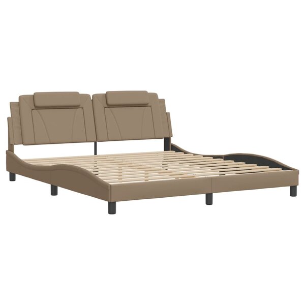 vidaXL Cadre de lit avec tête de lit Cappuccino 180x200 cm Similicuir