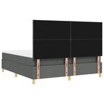 vidaXL Lit boxspring avec matelas gris foncé super king en tissu