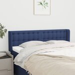 vidaXL Tête de lit avec oreilles Bleu 147x16x78/88 cm Tissu