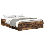 vidaXL Cadre de lit sans matelas chêne fumé 120x190 cm