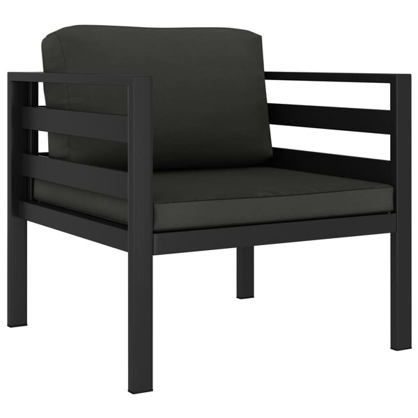 vidaXL Canapés simples 2 Pièces avec coussins Aluminium Anthracite