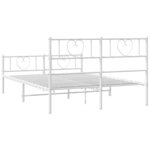 vidaXL Cadre de lit métal sans matelas et pied de lit blanc 120x190 cm